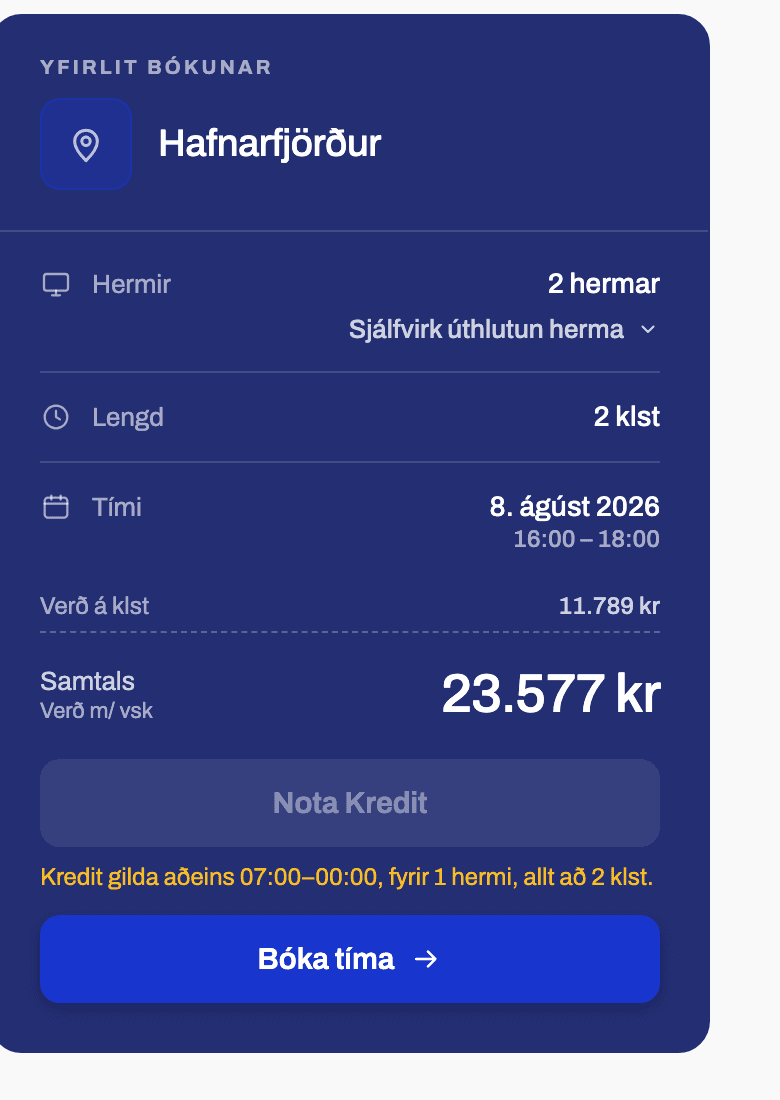 Yfirlitskort í litum Entrify
